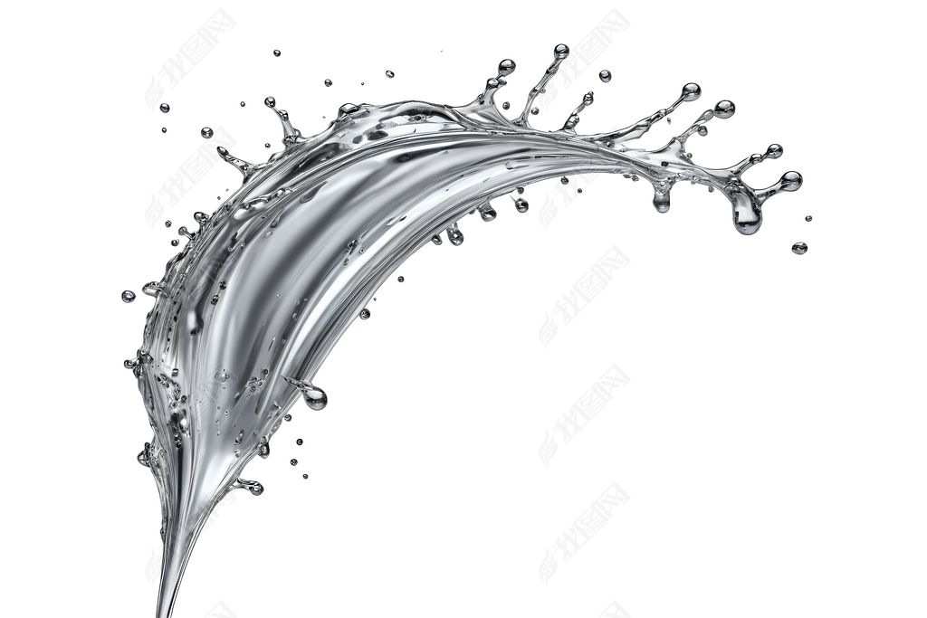 白色背景银色液体飞溅滴落图片下载-编号34468958--我图网