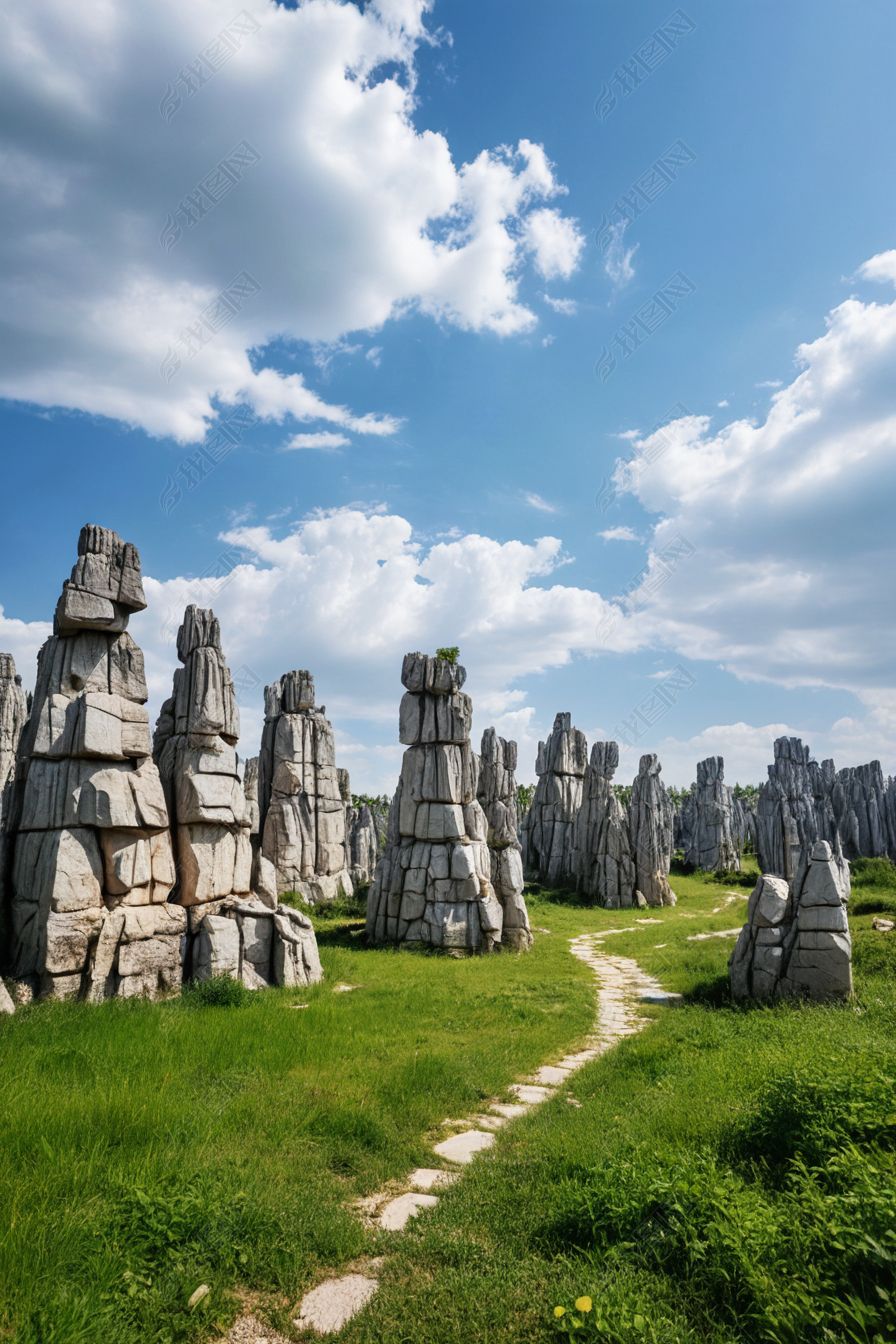 原创石林地貌风光图片-版权可商用