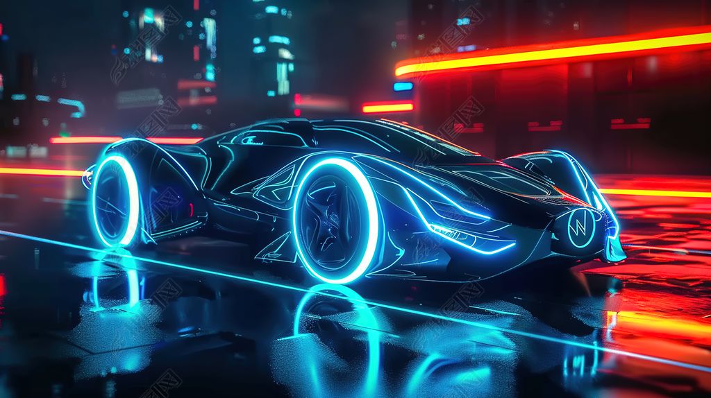 原创跑车现代汽车未来概念ai智能智驾科技超跑-版权可商用