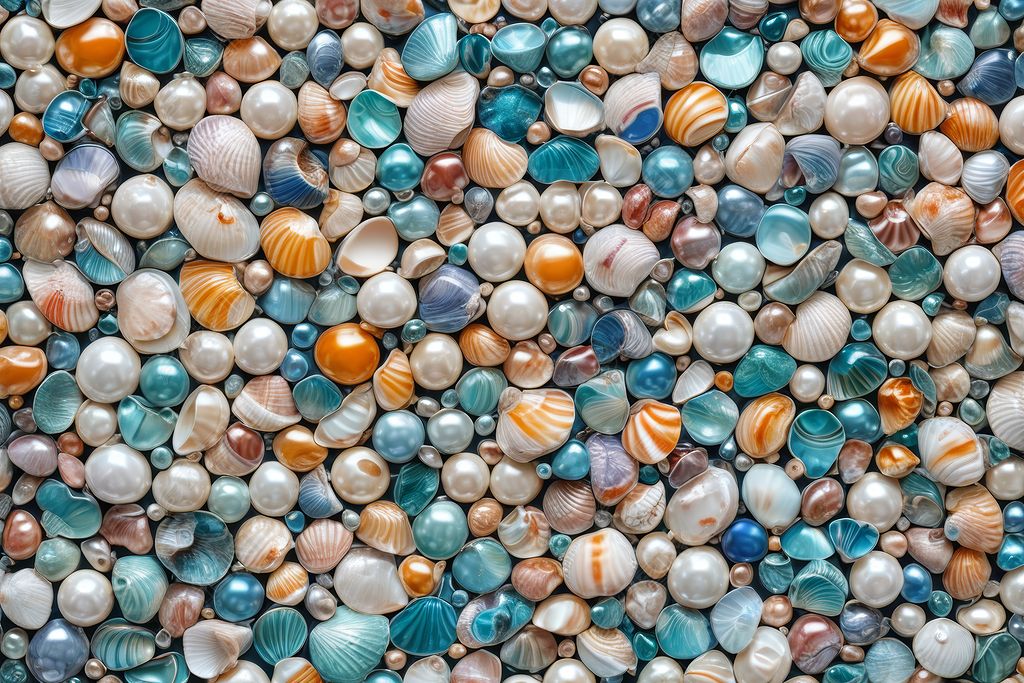 原创贝壳珍珠层制成彩色瓷砖图片-版权可商用