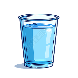 卡通水杯材料简单白色背景d