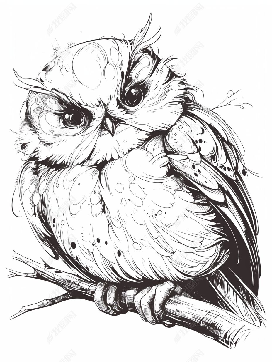猫头鹰素描