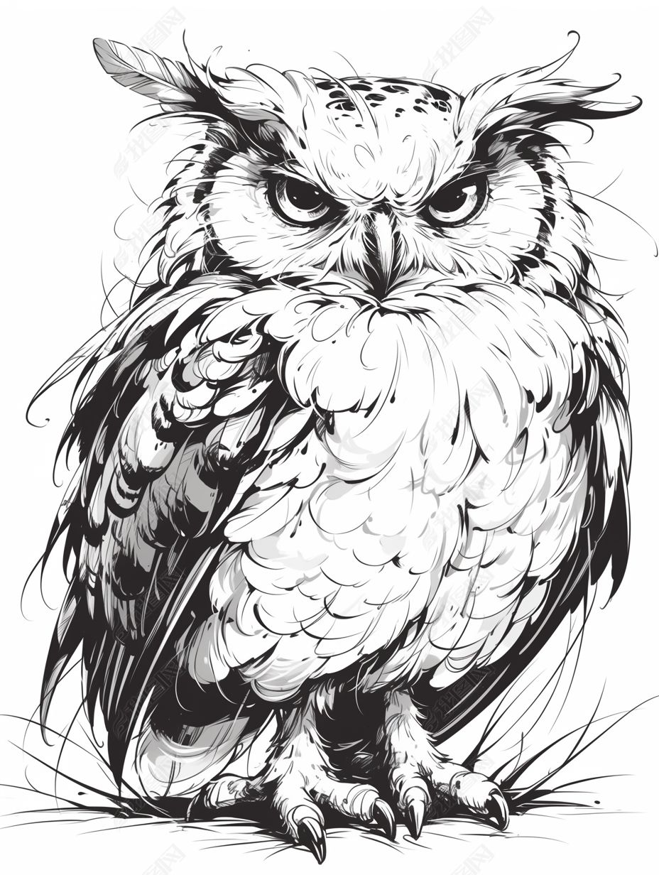 猫头鹰素描