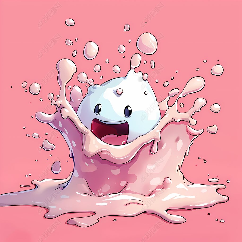 原创卡通飞溅牛奶插画装饰元素_d-版权可商用