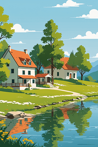 水边的一所房子图