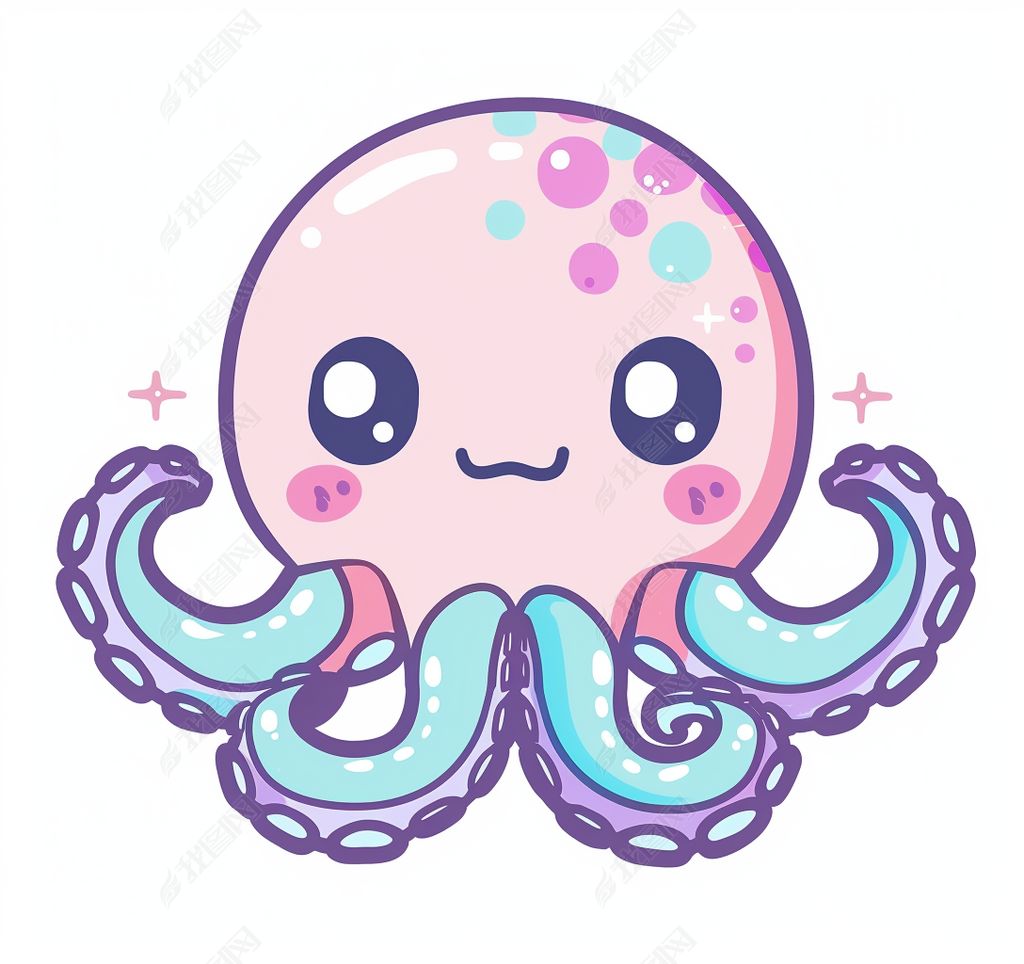 可爱的卡通章鱼