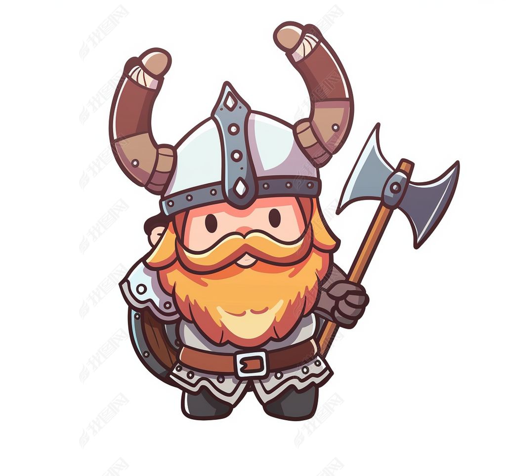 原创卡爱的卡通维京人-版权可商用