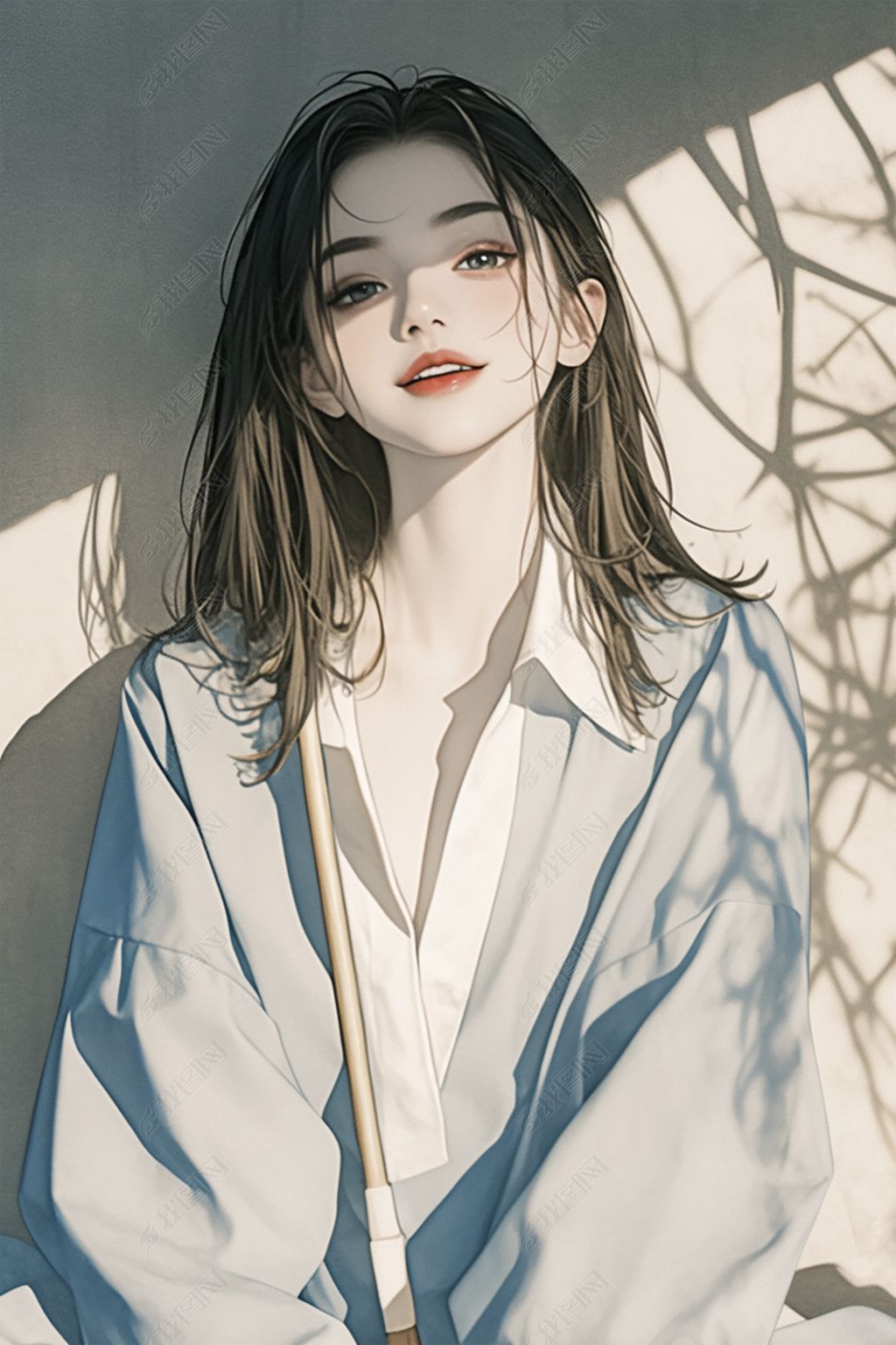 原创手绘唯美女性插画