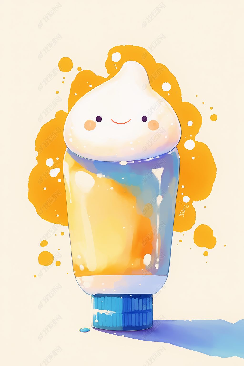 原创一管牙膏的卡通图片高清插画图片