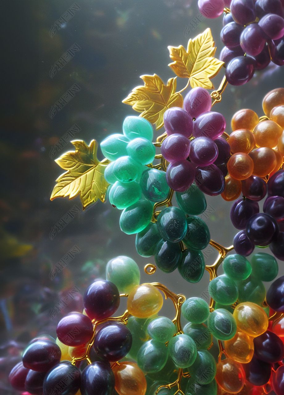 原创水晶葡萄植物水果ai作品海报高清图片素材