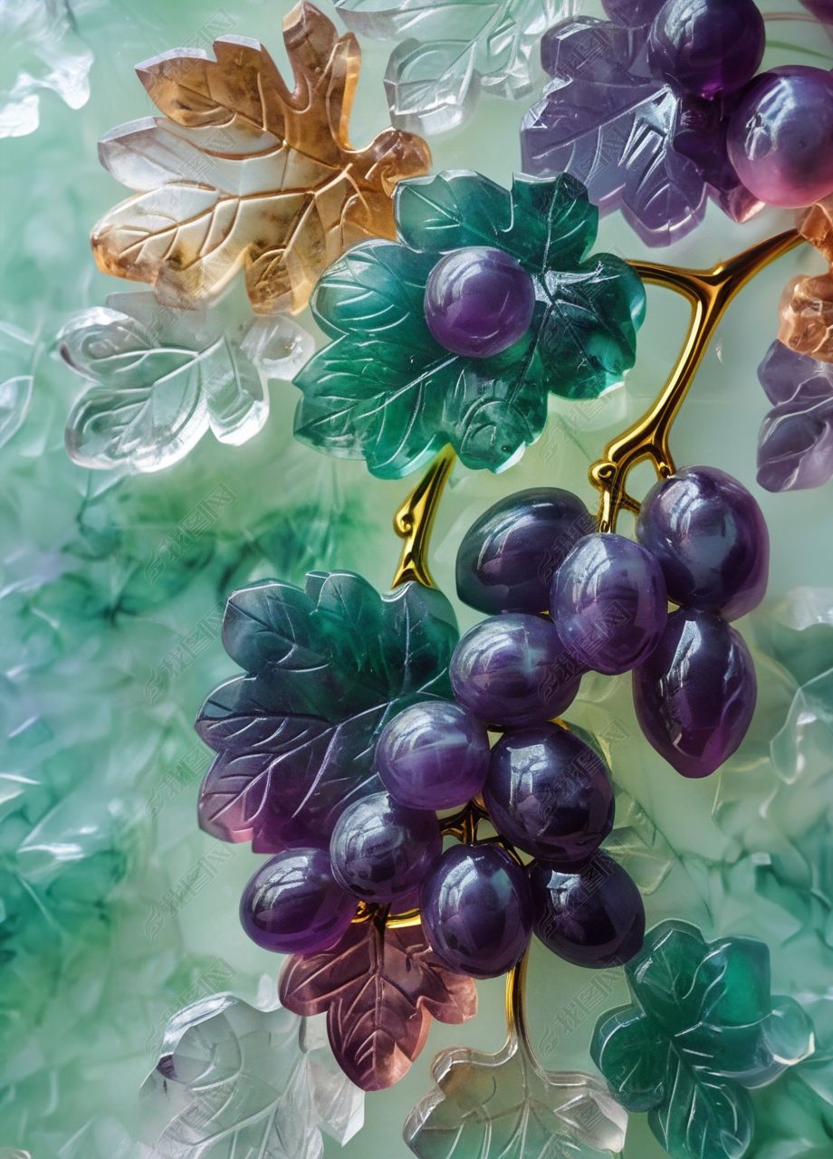 原创水晶葡萄植物水果ai作品海报高清图片素材
