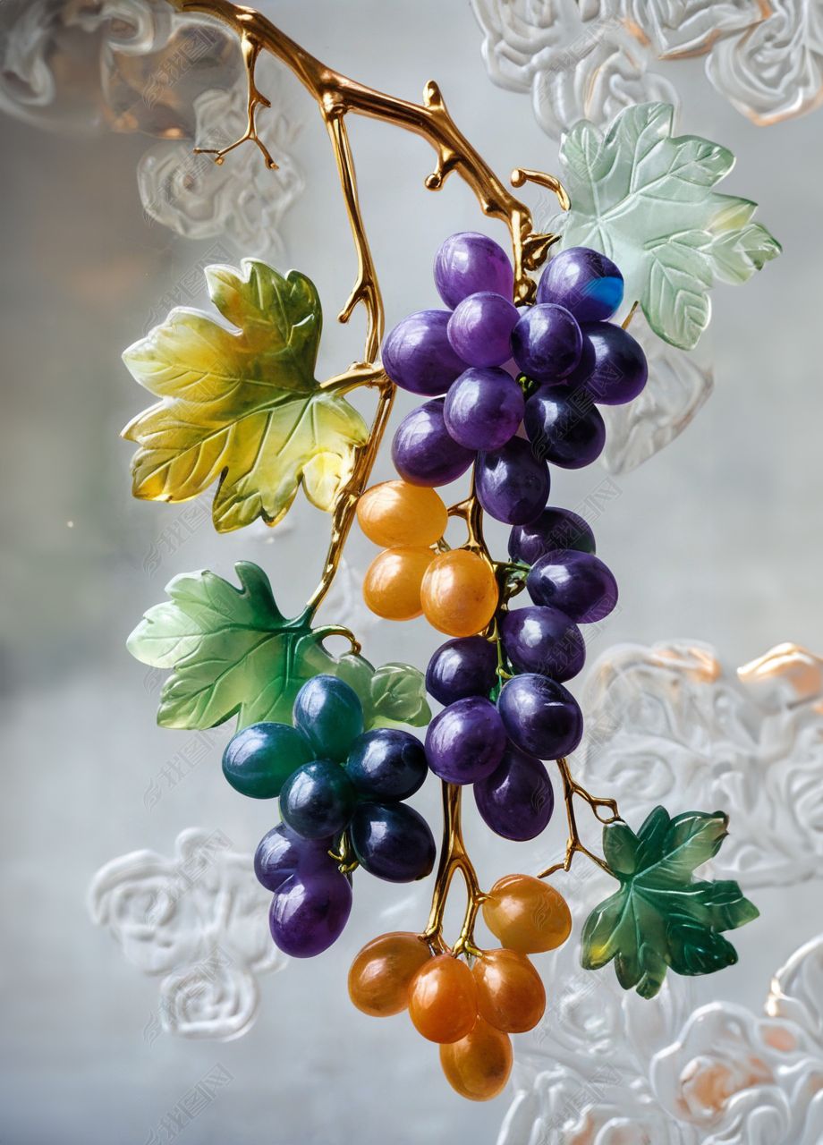 原创水晶葡萄植物水果ai作品海报高清图片素材