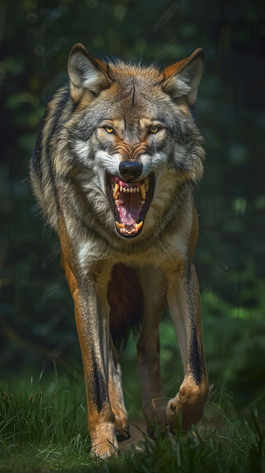 原创狼凶猛森林野兽动物-版权可商用