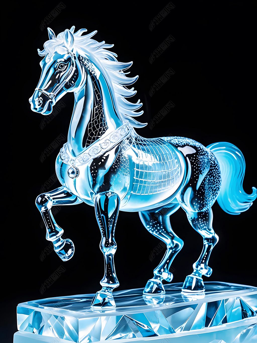 原创马冰雕马生肖动物12生肖水晶玉翡翠4