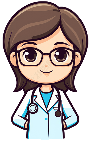 可爱女医生q版人物卡通插画免抠png元素