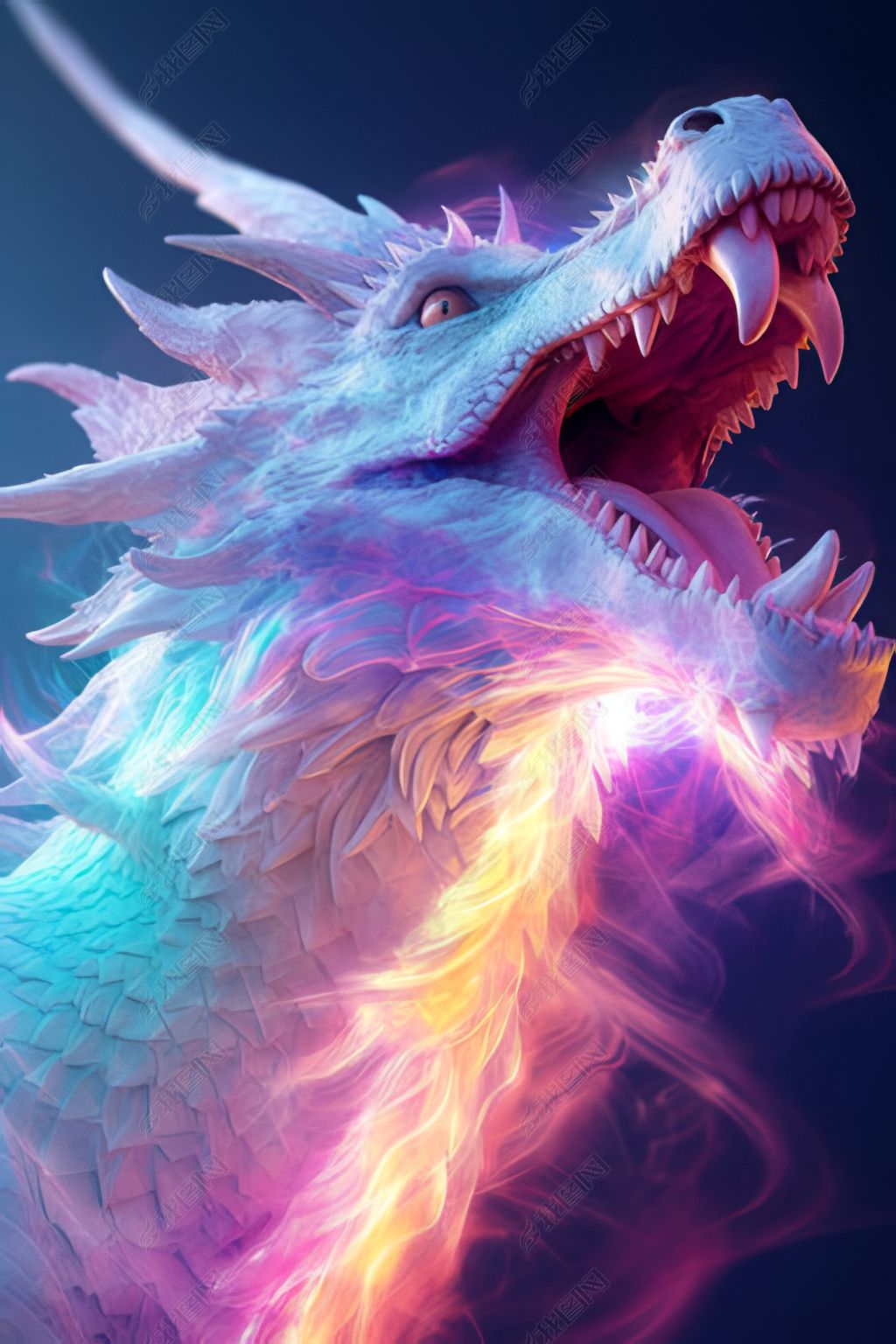 原创创意c4d中华神话龙魂霸气3d中国龙吉祥神兽插画版权可商用