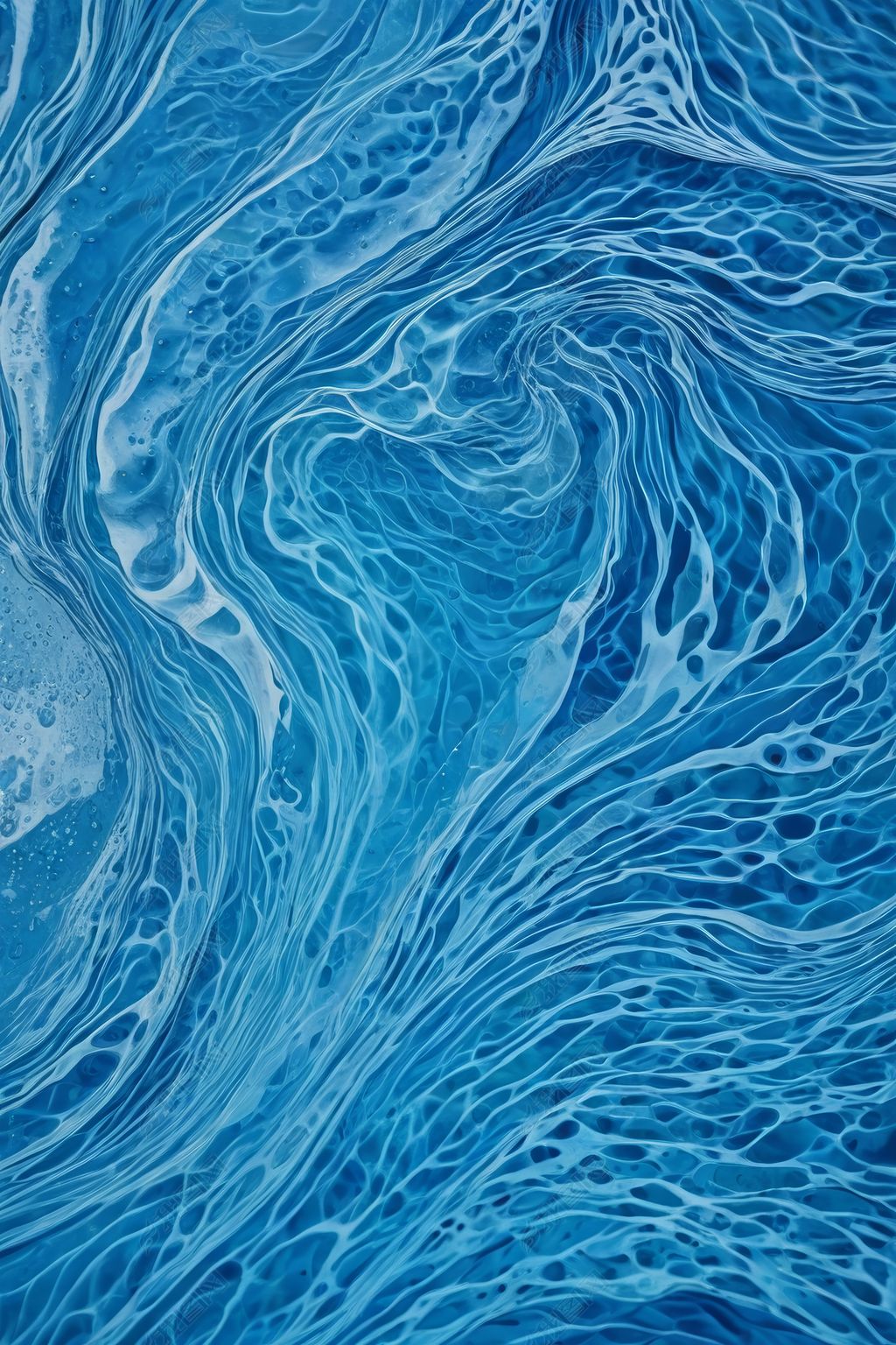 原创蓝色背景带有波浪形的水图案高清图片
