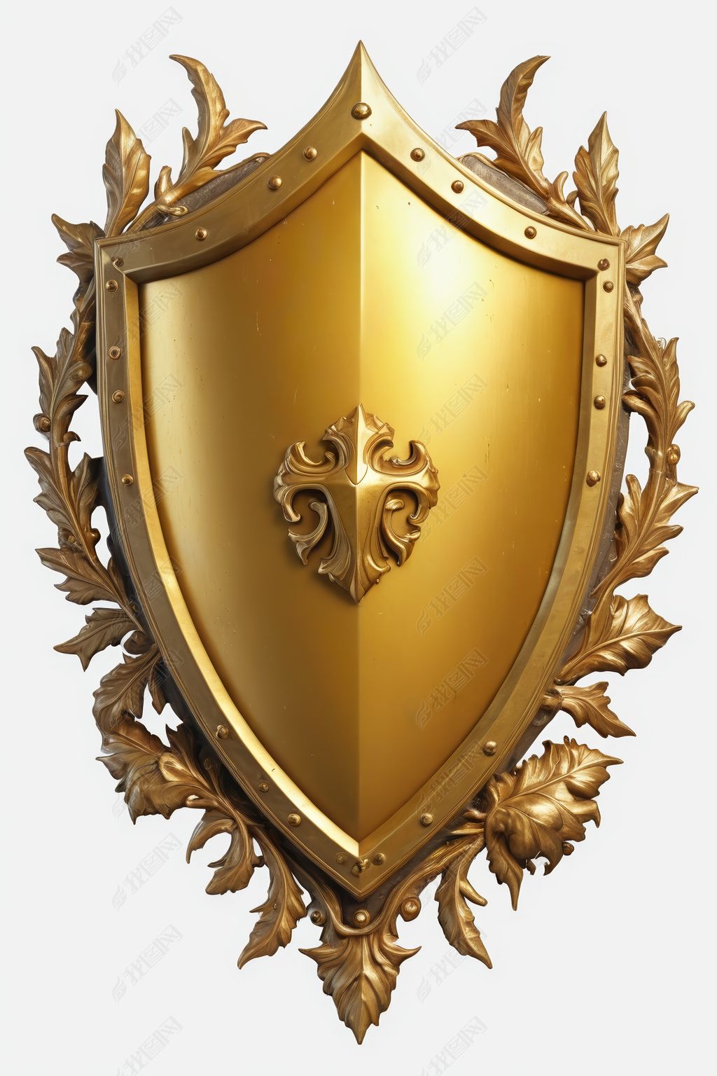 原创一个金色的盾牌上面有一个蜱虫高清图片