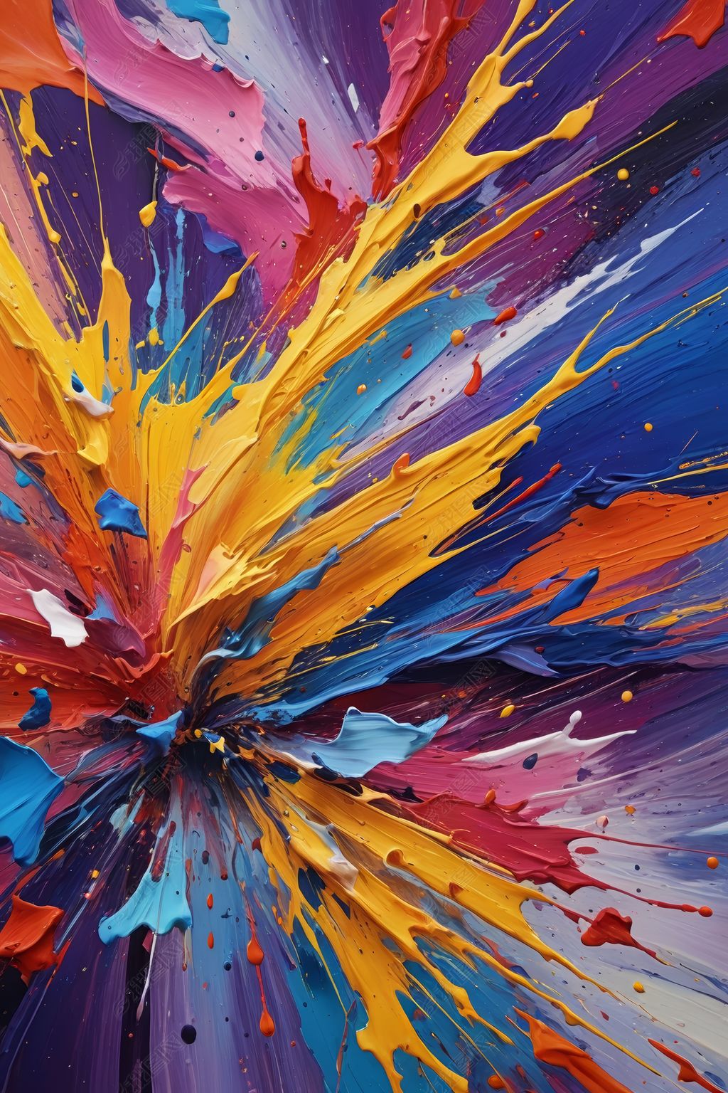 您当前访问作品主题是一幅色彩缤纷色彩丰富的抽象画的特写高清图片