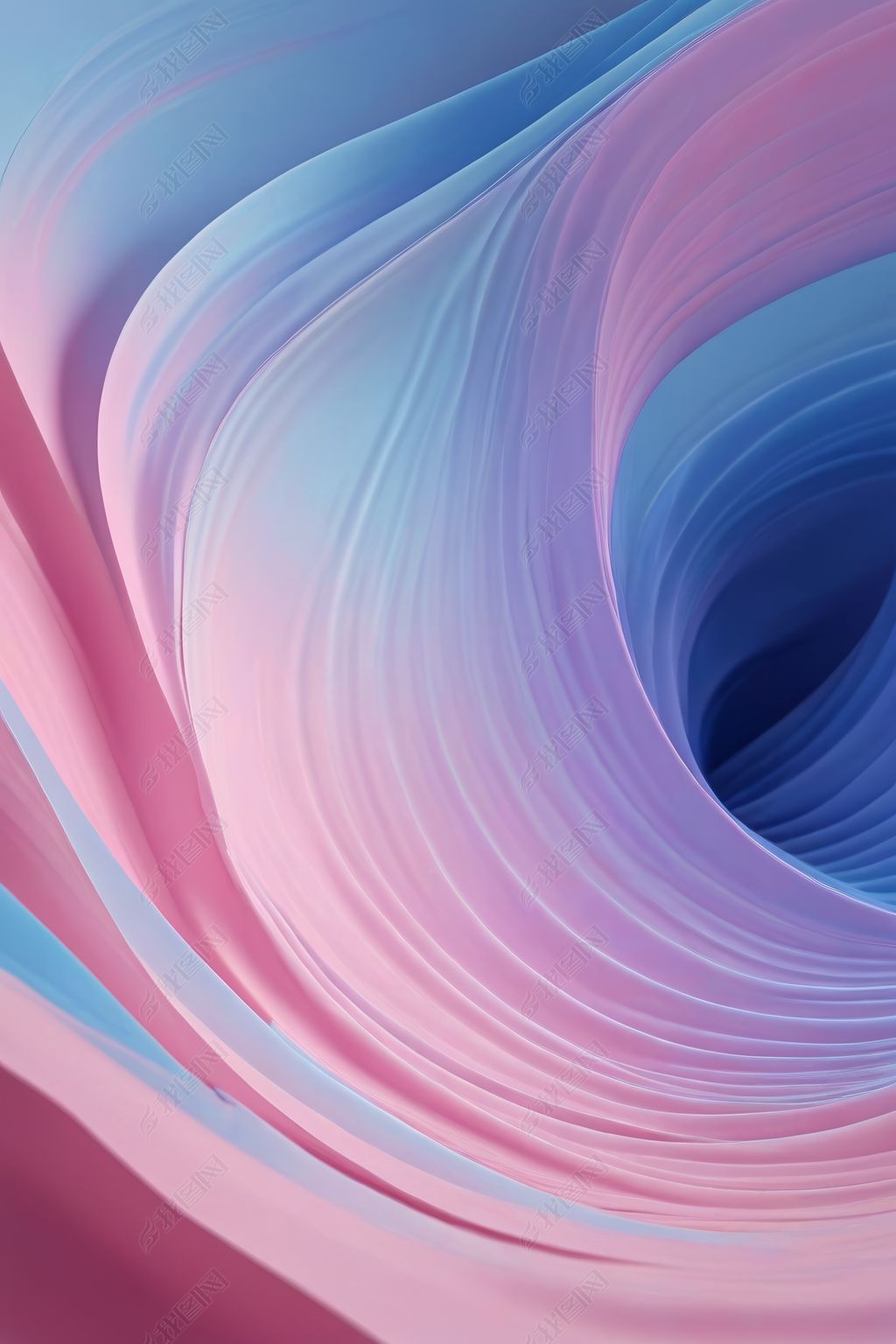 原创浅蓝色背景的粉色和蓝色波浪的抽象背景高清图片