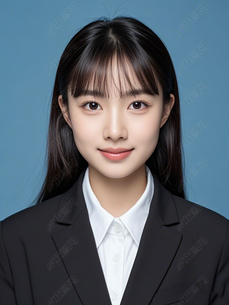 原创时尚人物证件照一寸照职业照正装照模板素材