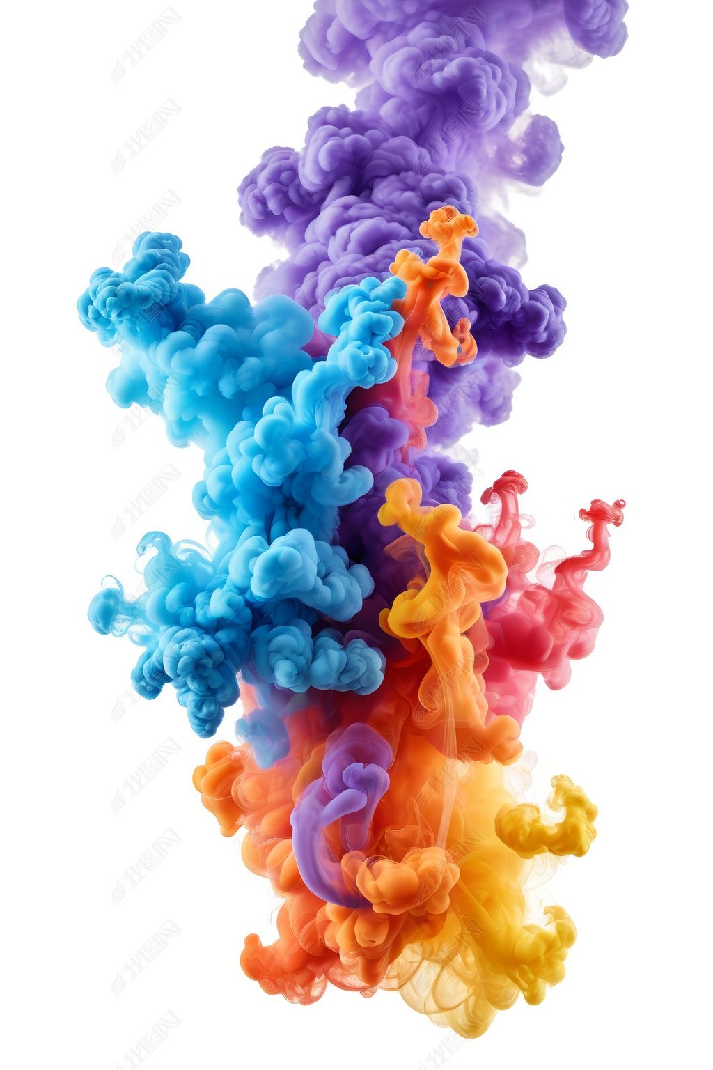 原创空气中弥漫着色彩缤纷的烟雾高清图片