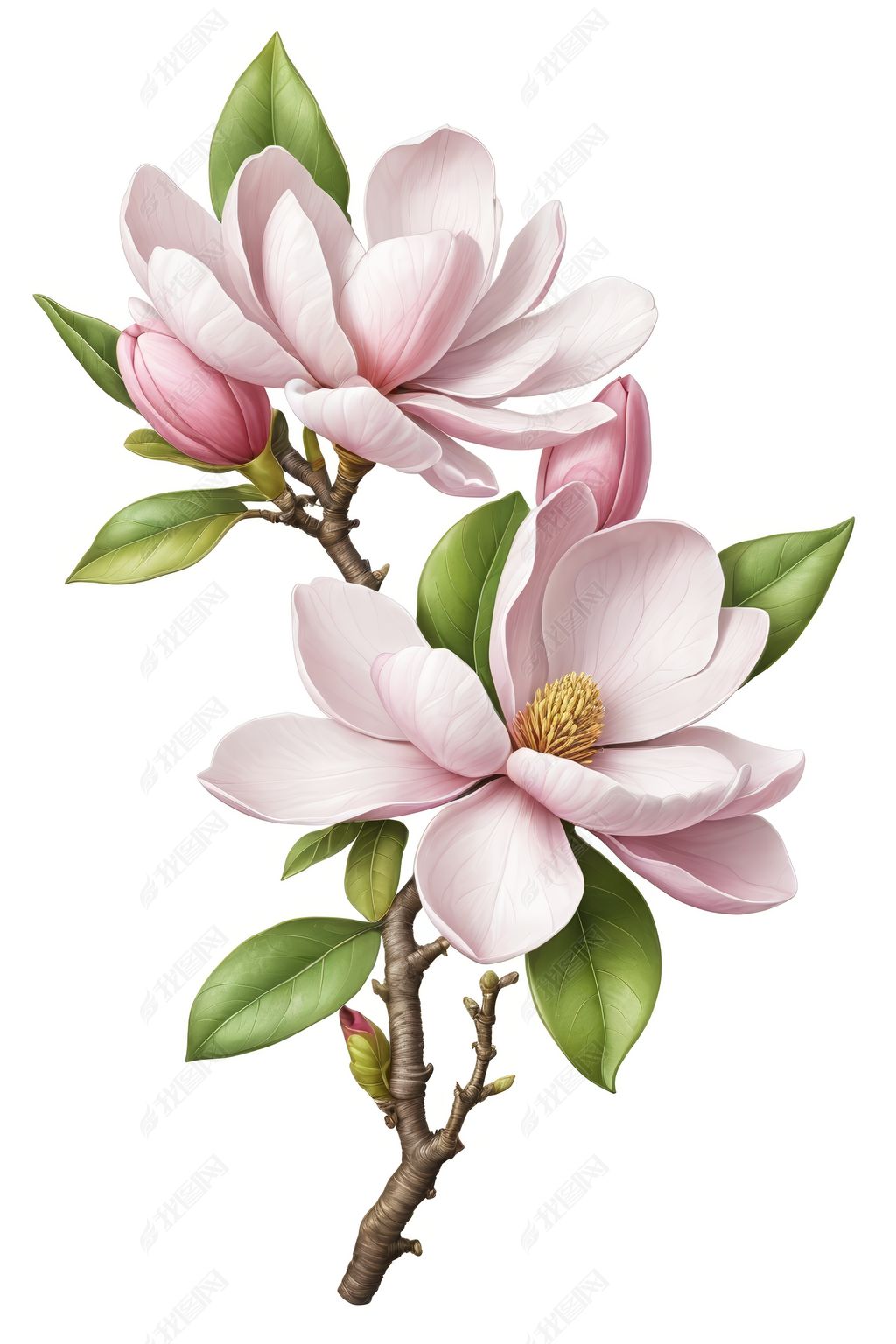 原创春天玉兰花特写设计元素插画版权可商用