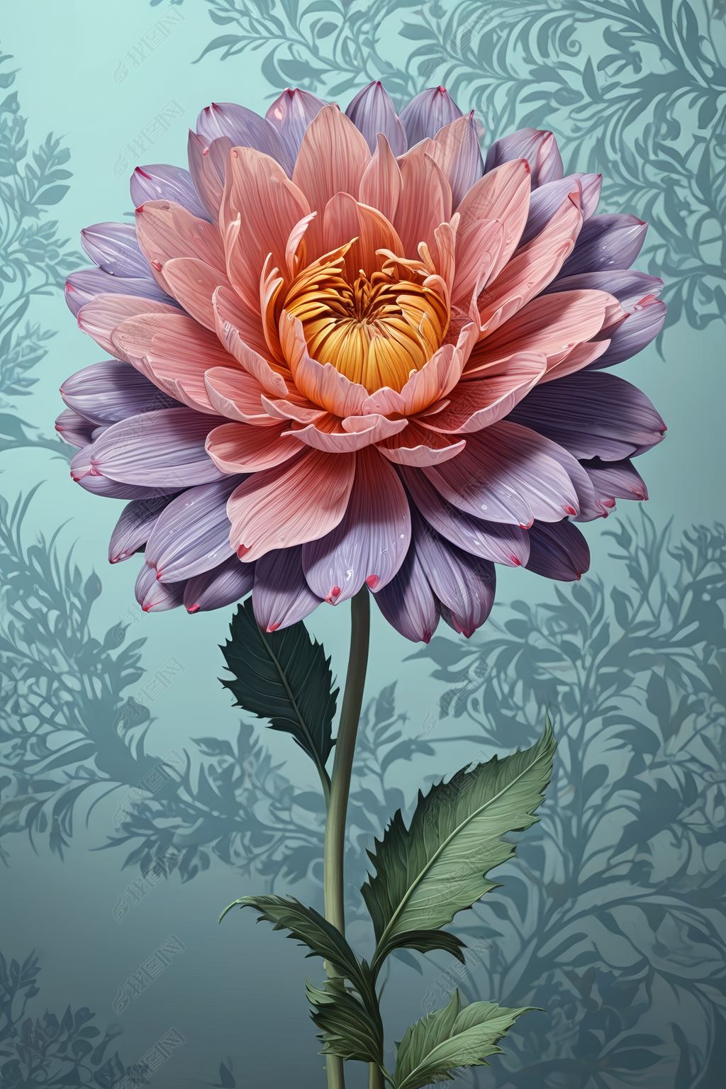 原创超现实唯美花卉壁纸插画