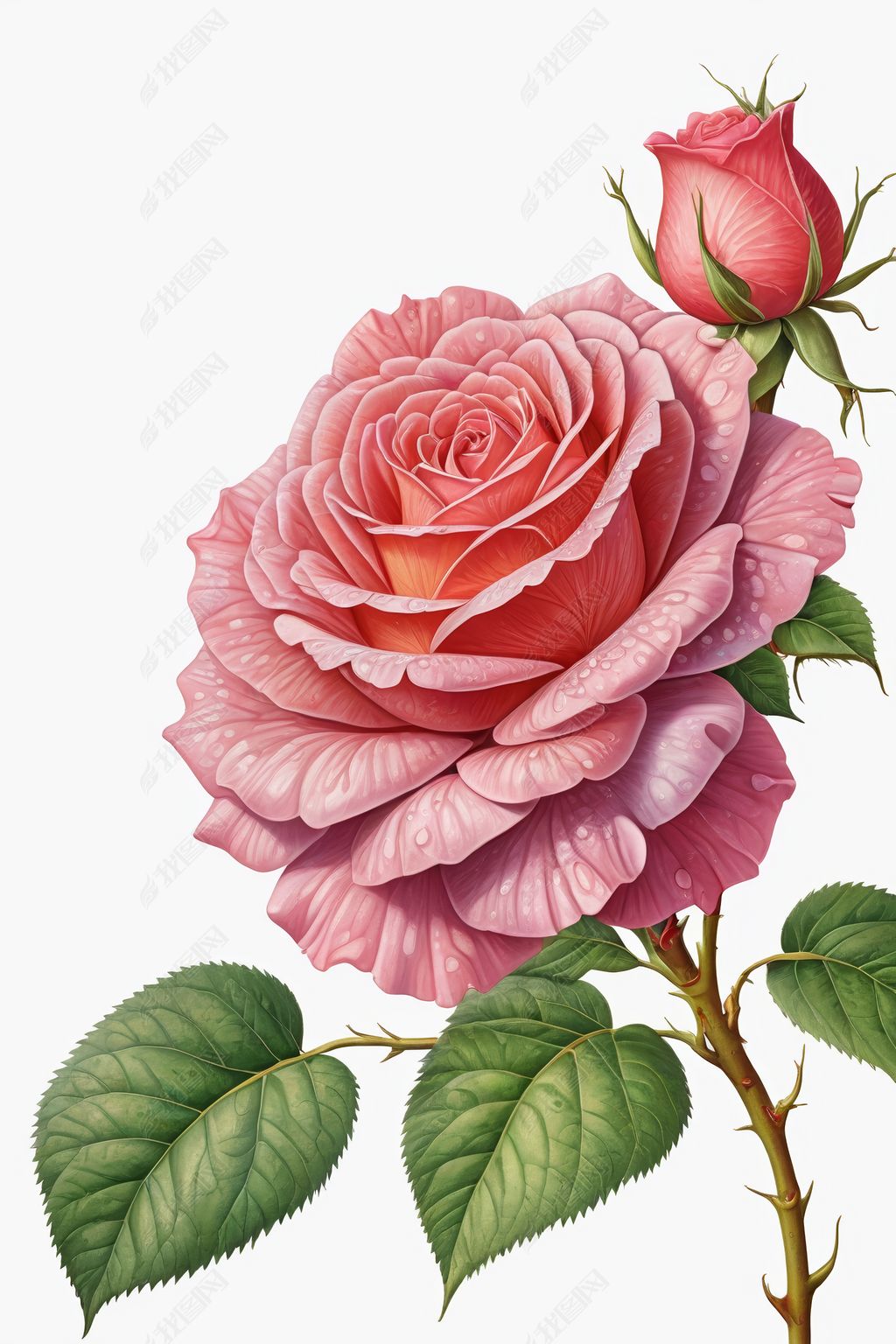 美丽月季花插画