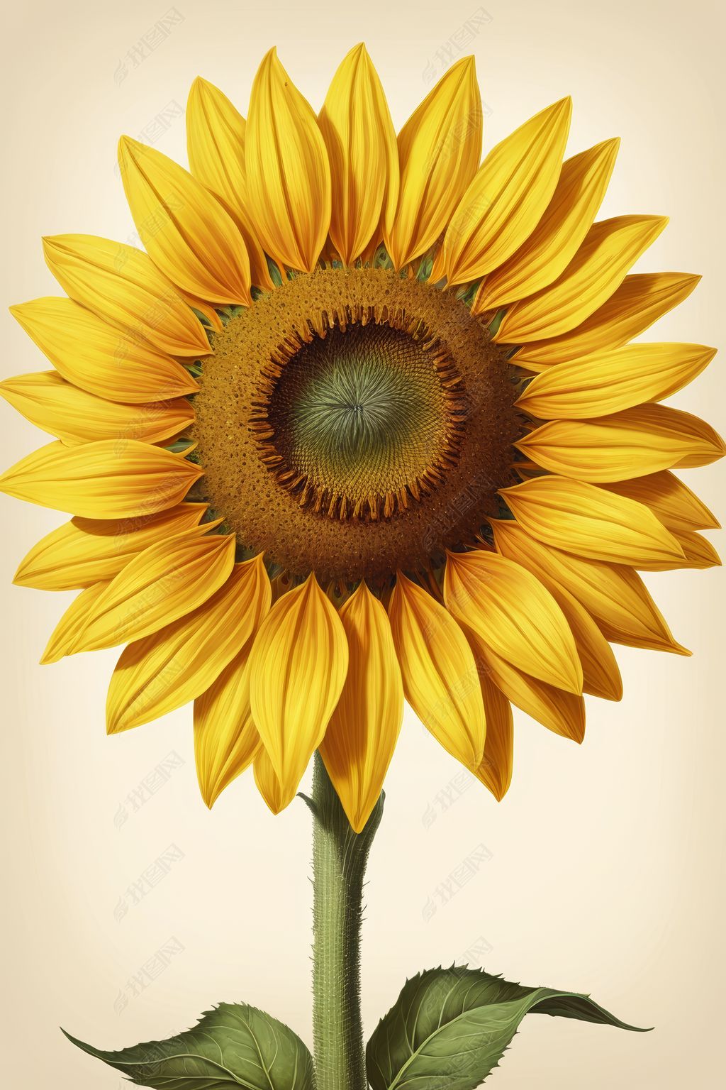 原创绘画风格向日葵插画