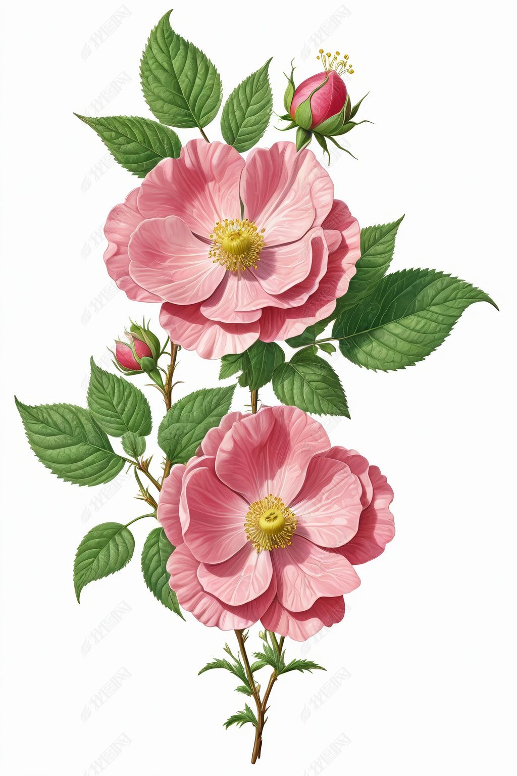 原创犬蔷薇插画版权可商用