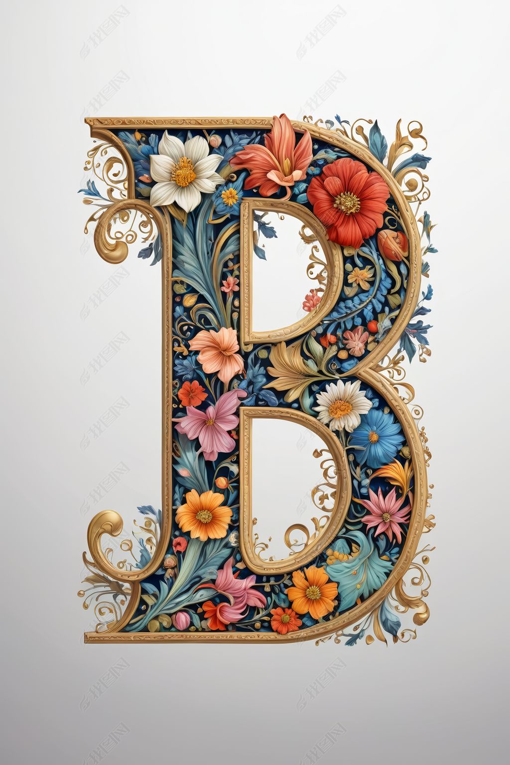 艺术字字母插画