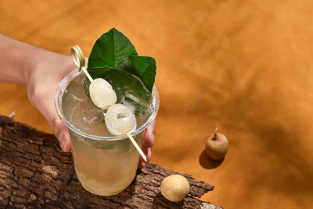 原创手作龙眼汽泡水果茶