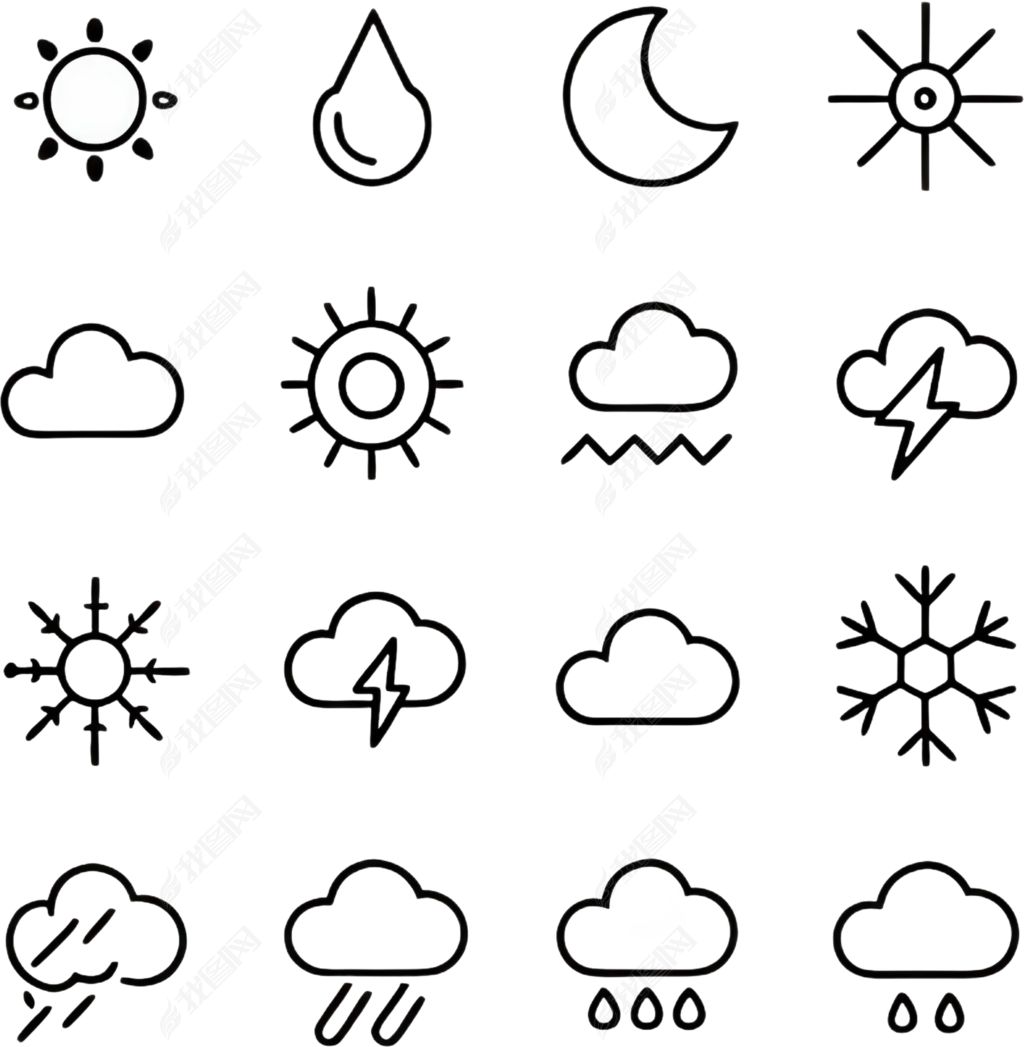 天气预报简笔画预报