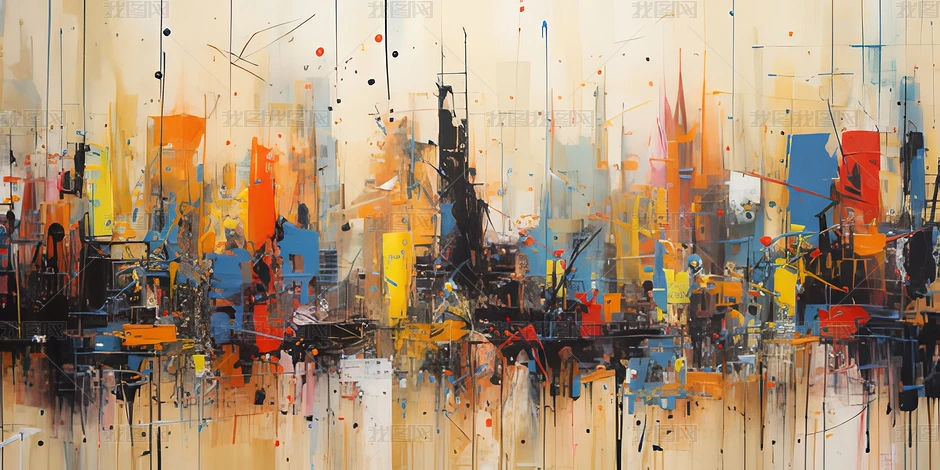 抽象風景油彩画 抽象风景油画图片第1张尺寸:2961x2538 (天堂图片网)