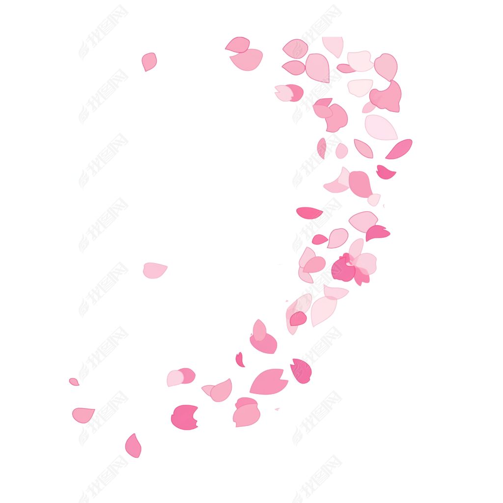 原创漂浮花瓣花瓣雨免抠元素版权可商用