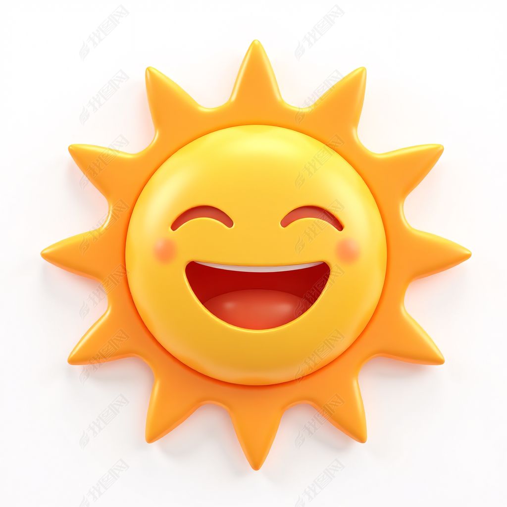 原创微笑的太阳卡通插图
