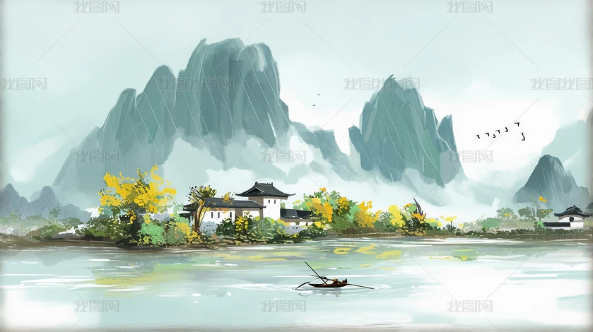 中国山水画水墨画下载-编号33135288-{$className}-我图网
