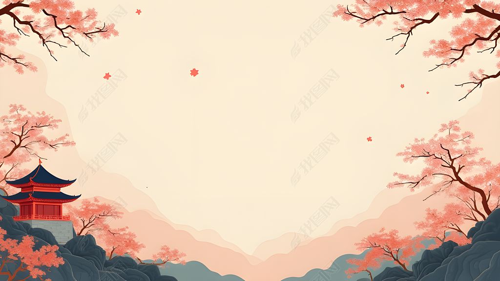 原创淡雅古典中国风ppt背景图片-版权可商用