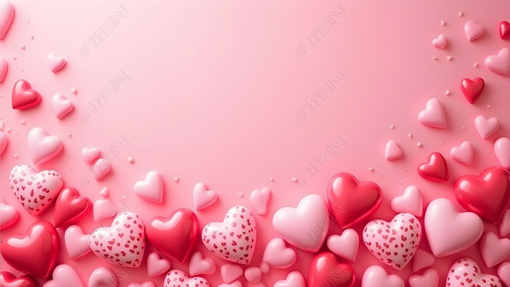 原创布满爱心的粉色巧克力ppt背景图片-版权可商用