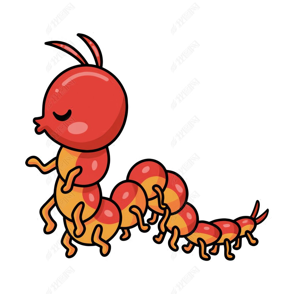 可爱小蜈蚣接吻