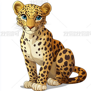 精美卡通动物豹子特写