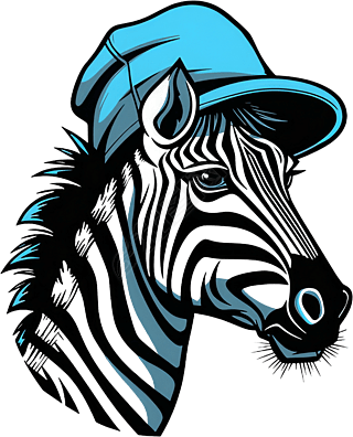 斑马头蓝色帽子