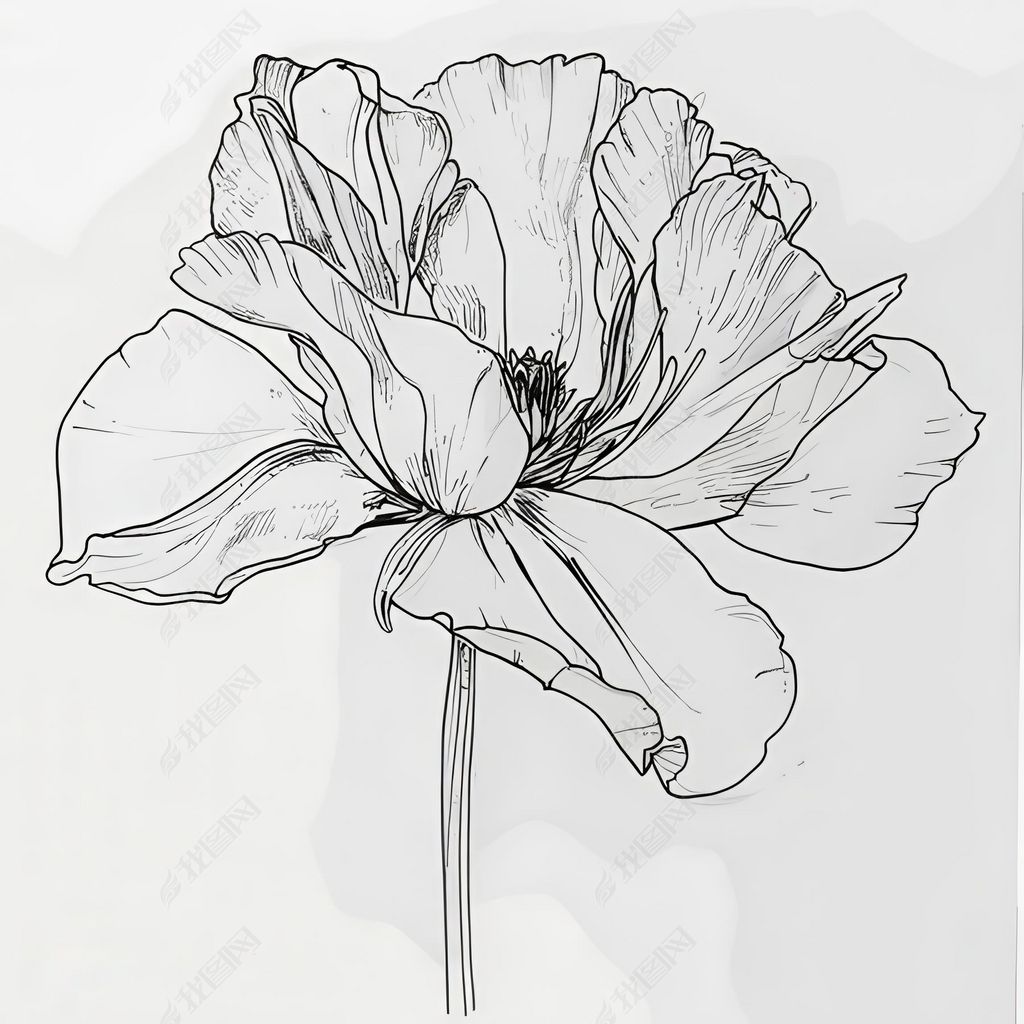 原创罂粟花手植物版权可商用