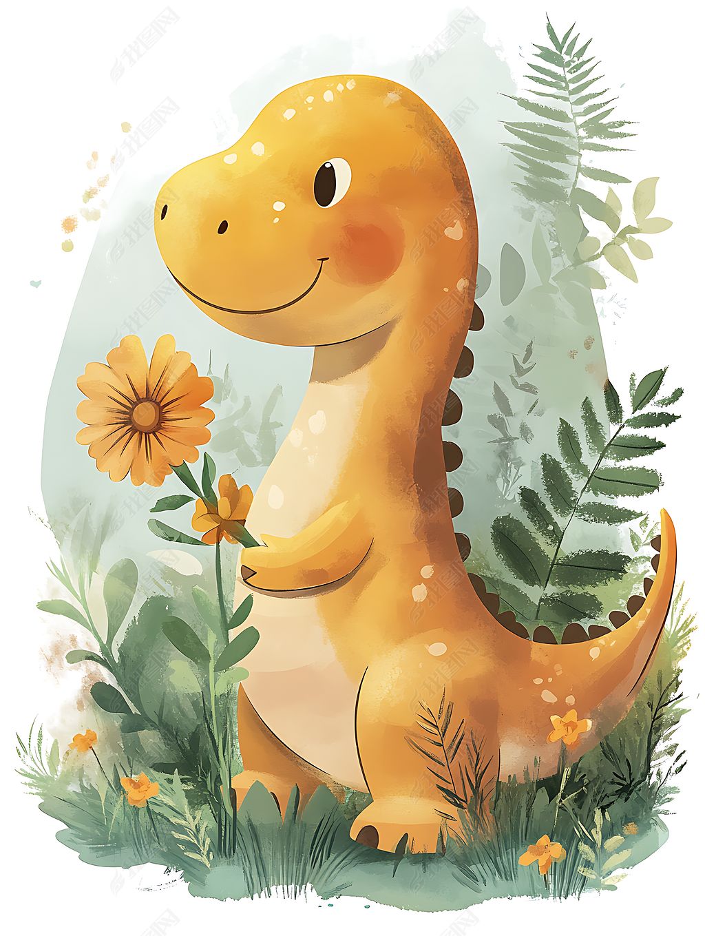 原创可爱卡通恐龙封面海报背景素材