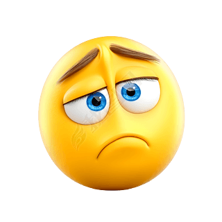 插画黄豆人发愁郁闷囧态表情包免抠元素