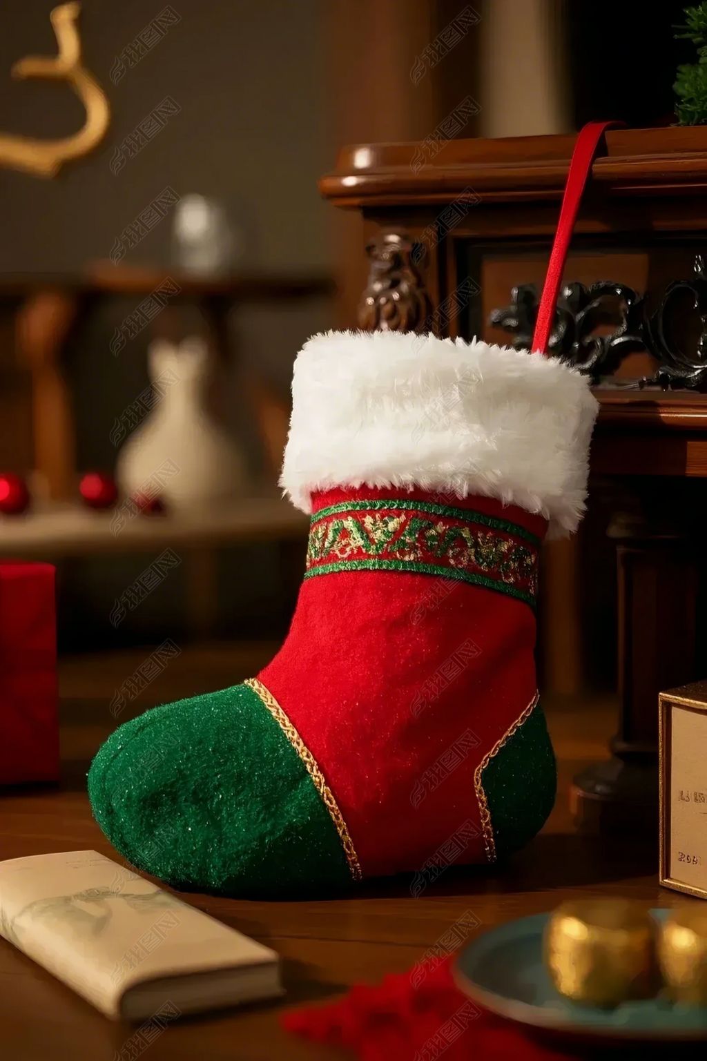 原创圣诞节圣诞袜子海报背景