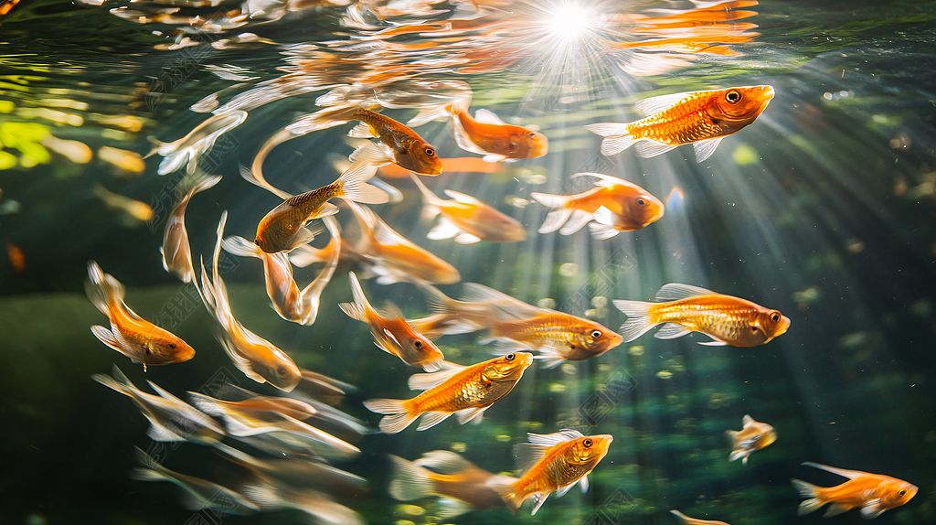 游动的金鱼群
