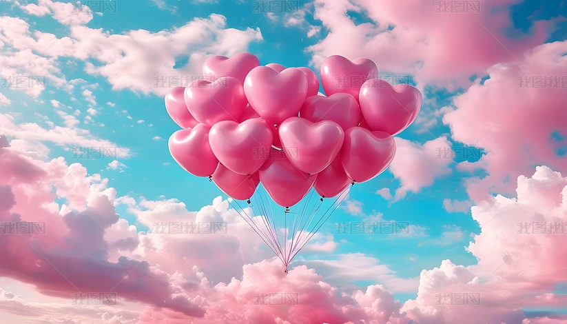 天空照片爱心数字艺术