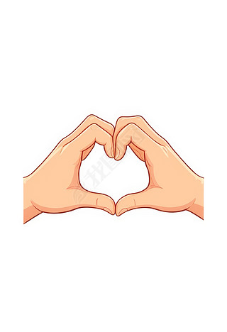 卡通比成爱心的手手势